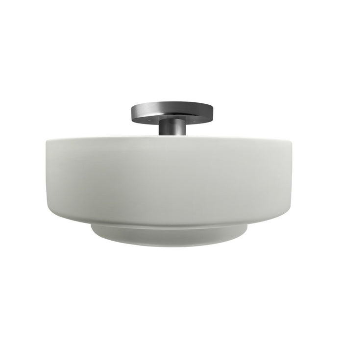 Justice Designs - CER-6363-MTGD-NCKL - One Light Semi-Flush Mount - Radiance - Matte White w/ Champagne Gold