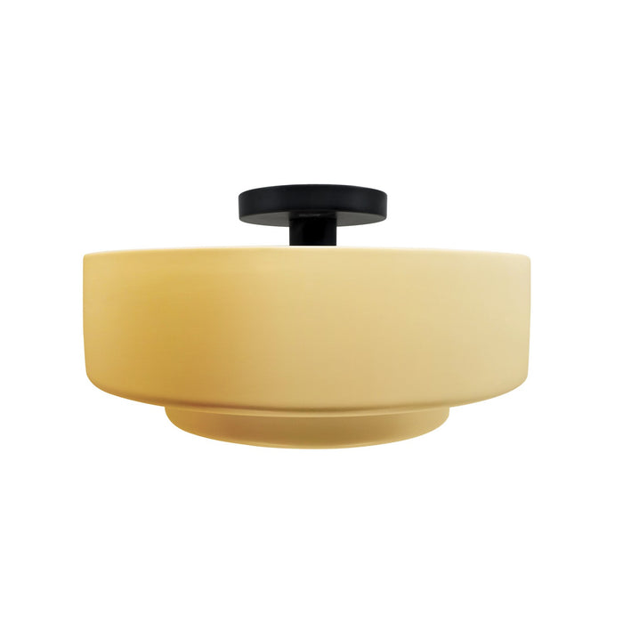 Justice Designs - CER-6363-MYLW-MBLK - One Light Semi-Flush Mount - Radiance - Muted Yellow