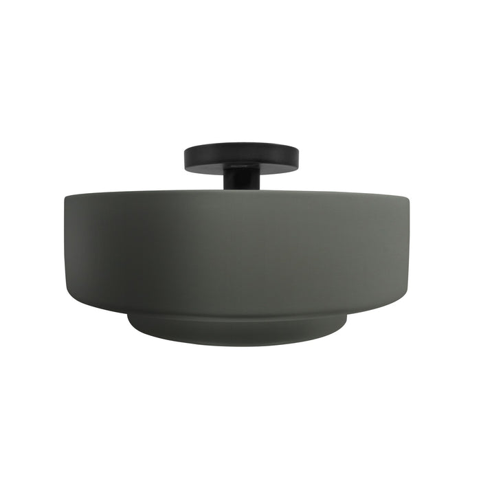 Justice Designs - CER-6363-PWGN-MBLK - One Light Semi-Flush Mount - Radiance - Pewter Green