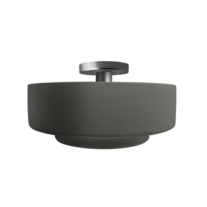 Justice Designs - CER-6363-PWGN-NCKL - One Light Semi-Flush Mount - Radiance - Pewter Green