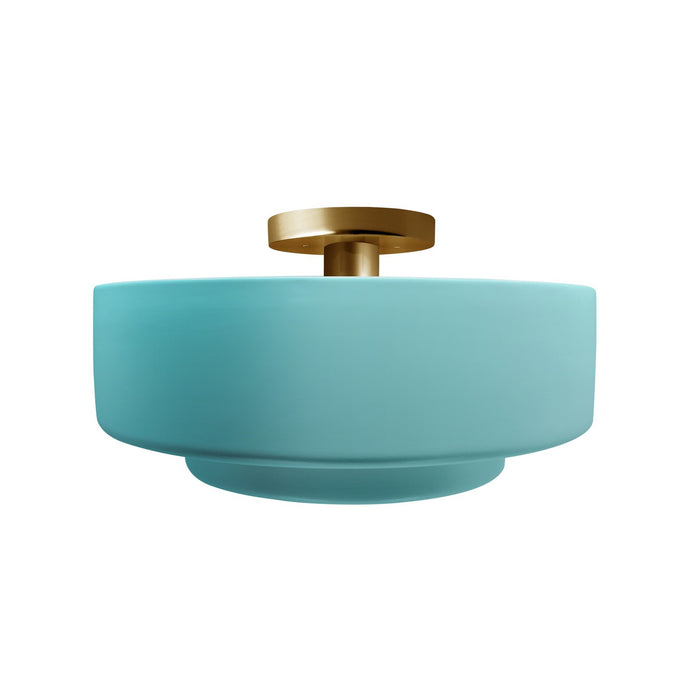 Justice Designs - CER-6363-RFPL-BRSS - One Light Semi-Flush Mount - Radiance - Reflecting Pool