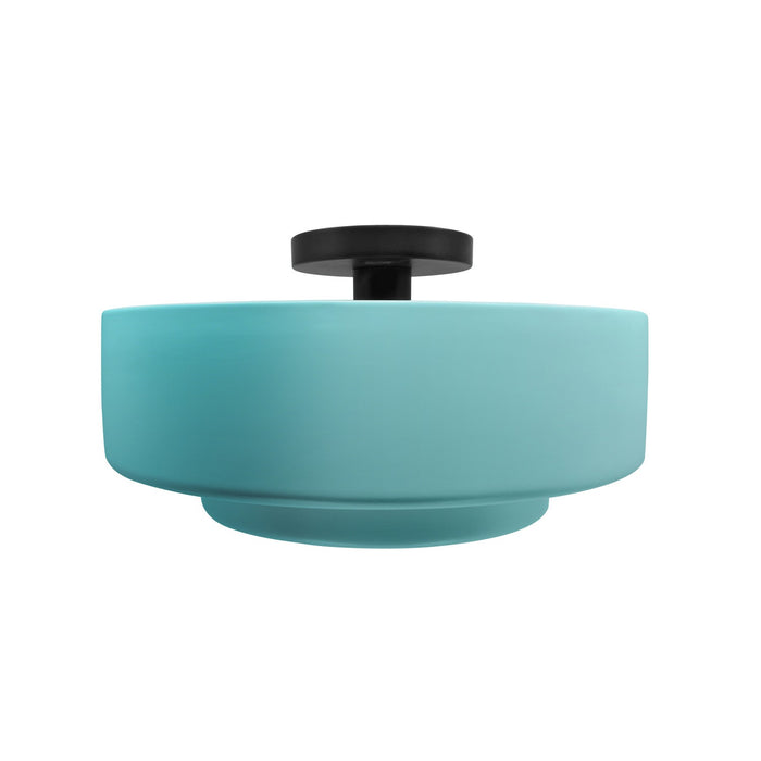 Justice Designs - CER-6363-RFPL-MBLK - One Light Semi-Flush Mount - Radiance - Reflecting Pool
