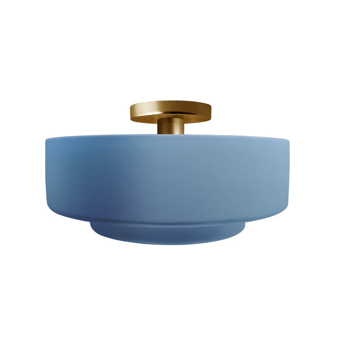 Justice Designs - CER-6363-SKBL-BRSS - One Light Semi-Flush Mount - Radiance - Sky Blue