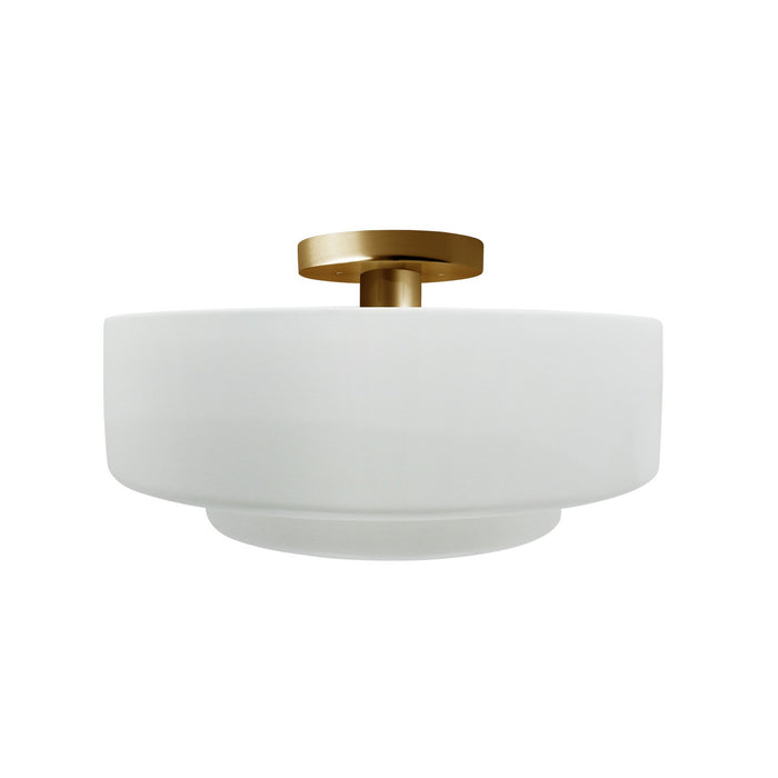 Justice Designs - CER-6363-WHT-BRSS - One Light Semi-Flush Mount - Radiance - Gloss White