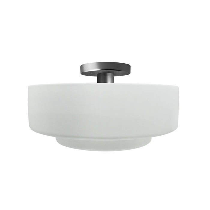 Justice Designs - CER-6363-WTWT-NCKL - One Light Semi-Flush Mount - Radiance - Gloss White (outside and inside of fixture)