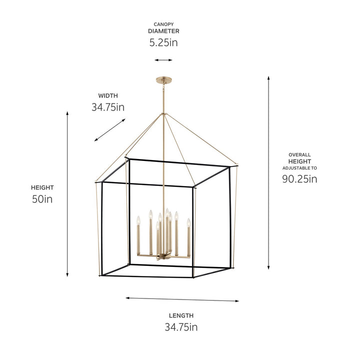 Kichler - 52629CPZ - Eight Light Foyer Pendant - Eisley - Champagne Bronze