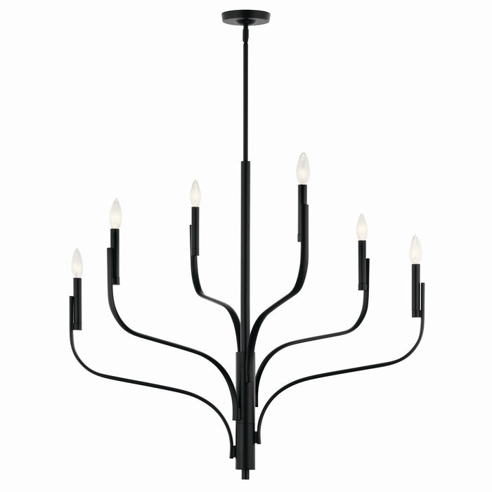 Kichler - 52673BK - Six Light Chandelier - Livadia - Black