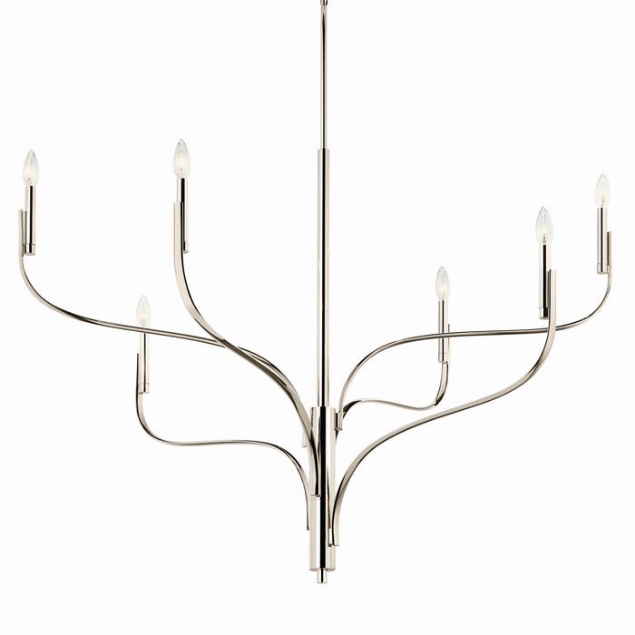 Kichler - 52674PN - Six Light Chandelier - Livadia - Polished Nickel