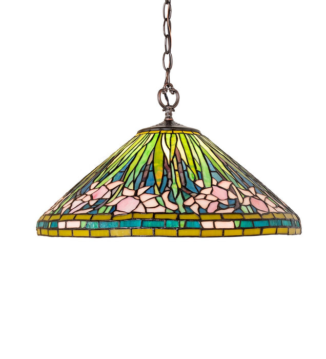 Meyda Tiffany - 248353 - One Light Pendant - Tiffany Daffodil - Mahogany Bronze