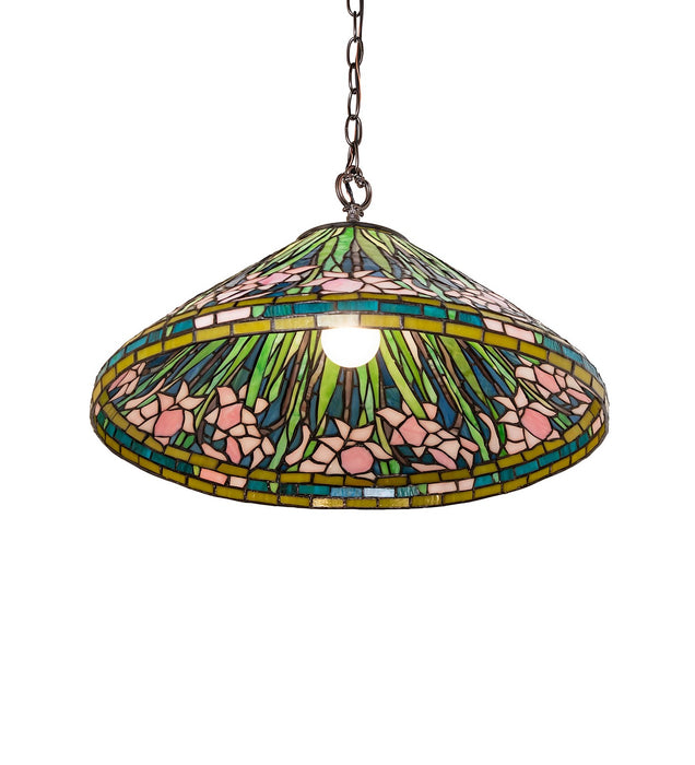 Meyda Tiffany - 248353 - One Light Pendant - Tiffany Daffodil - Mahogany Bronze