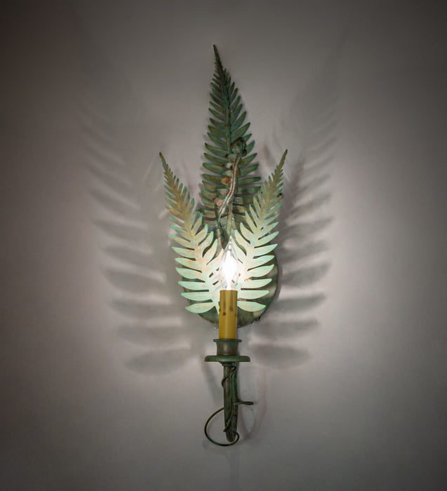 Meyda Tiffany - 272214 - One Light Wall Sconce - Fern - Verdigris On Brass