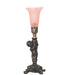 Meyda Tiffany - 273025 - One Light Mini Lamp - Pink Tiffany Pond Lily - Antique Brass