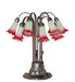 Meyda Tiffany - 273099 - 12 Light Table Lamp - Seafoam/Cranberry Tiffany Pond Lily - Mahogany Bronze