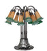 Meyda Tiffany - 273100 - 12 Light Table Lamp - Amber/Green Tiffany Pond Lily - Mahogany Bronze