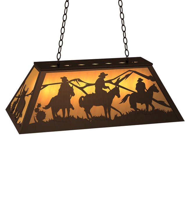 Meyda Tiffany - 274122 - Six Light Pendant - Rustlers - Timeless Bronze