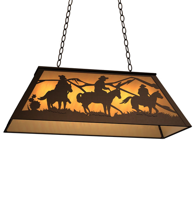 Meyda Tiffany - 274122 - Six Light Pendant - Rustlers - Timeless Bronze