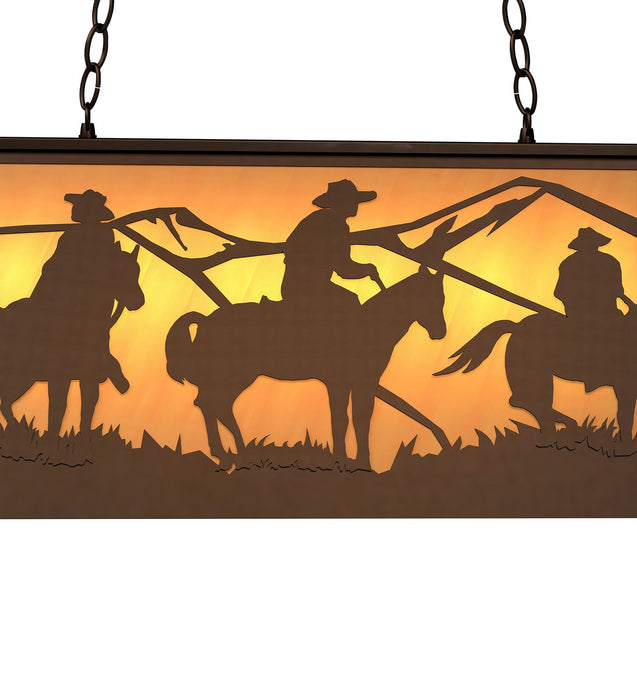 Meyda Tiffany - 274122 - Six Light Pendant - Rustlers - Timeless Bronze