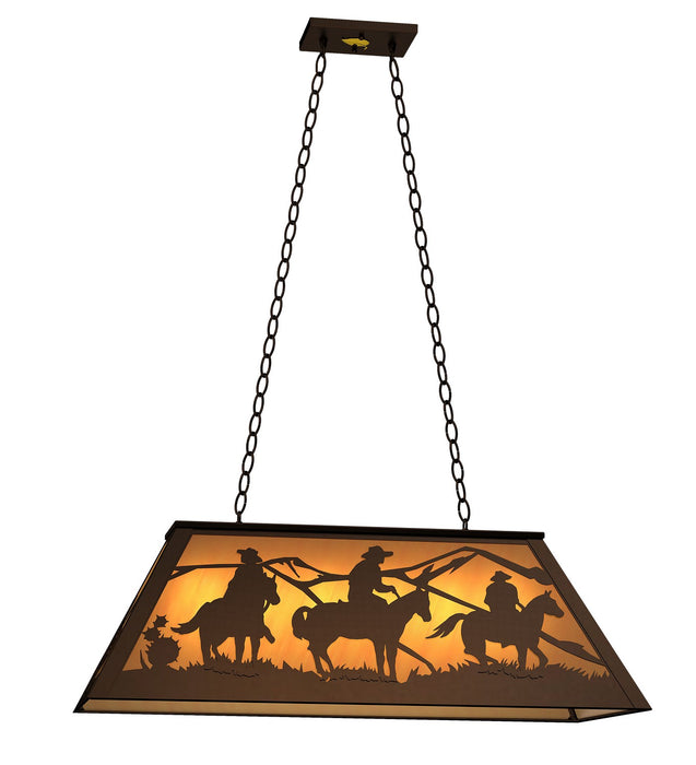 Meyda Tiffany - 274122 - Six Light Pendant - Rustlers - Timeless Bronze