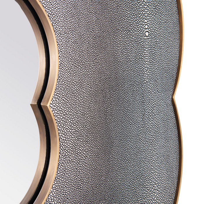 Varaluz - 453MI36A - Wall Mirror - Scallop - Gray Shagreen/Weathered Brass