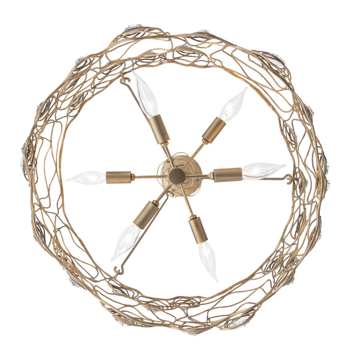 Varaluz - 500C06HGOB - Six Light Chandelier - Ethereal Rose - Havana Gold Ombre