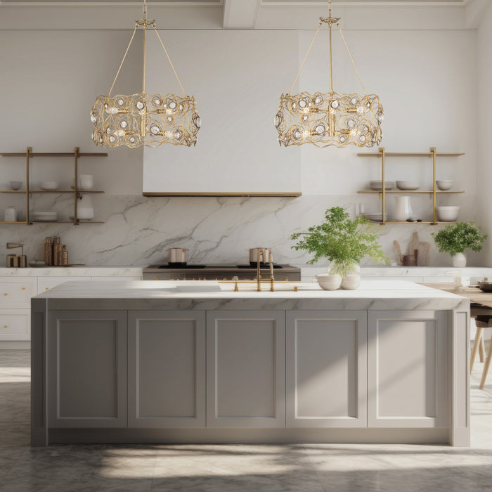 Varaluz - 500C06HGOB - Six Light Chandelier - Ethereal Rose - Havana Gold Ombre