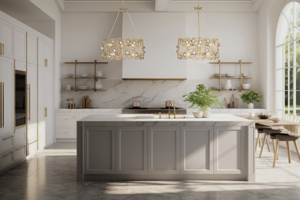 Varaluz - 500C06HGOB - Six Light Chandelier - Ethereal Rose - Havana Gold Ombre