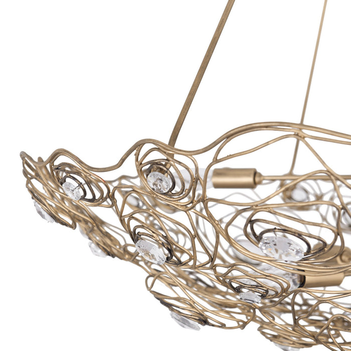 Varaluz - 500P08HGOB - Eight Light Pendant - Ethereal Rose - Havana Gold Ombre