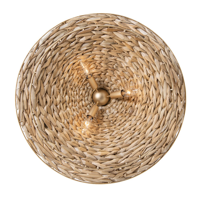 Varaluz - 502P09FGN - Nine Light Pendant - Hilton Head - French Gold/Natural Seagrass