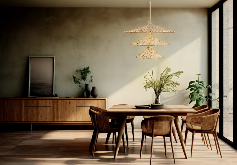 Varaluz - 502P15FGN - 15 Light Pendant - Hilton Head - French Gold/Natural Seagrass