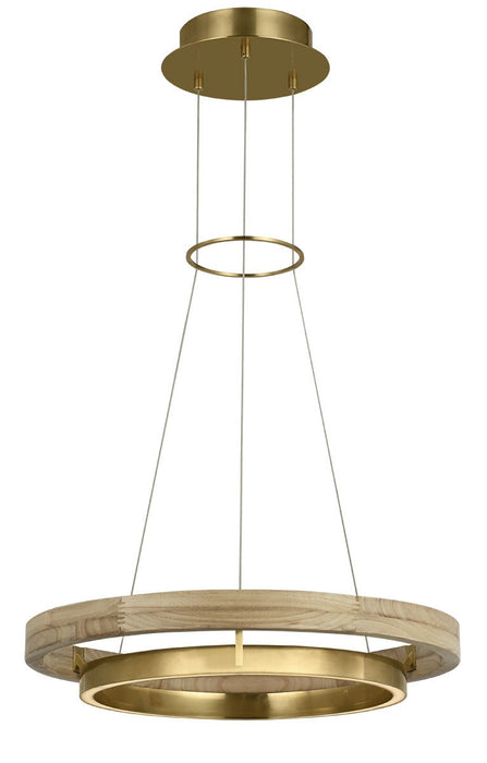 Visual Comfort Modern - 700GRC24HABNO-LED930 - LED Chandelier - Grace - Hand Rubbed Antique Brass/Natural Oak