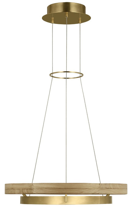 Visual Comfort Modern - 700GRC24HABNO-LED930 - LED Chandelier - Grace - Hand Rubbed Antique Brass/Natural Oak