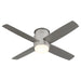 Quorum - 3-128-24 - 44"Ceiling Fan - Oslo Hugger - Satin Nickel