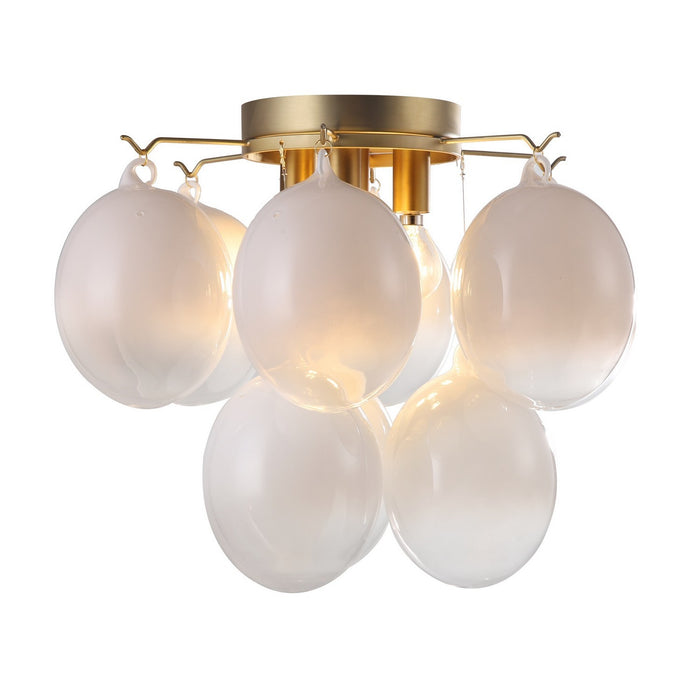 Artcraft - AC11993WH - Four Light Semi-Flush Mount - Globo - Brass