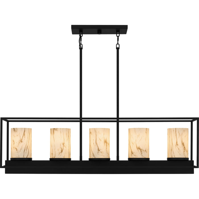 Quoizel - BET542MBK - Five Light Linear Chandelier - Bentley - Matte Black