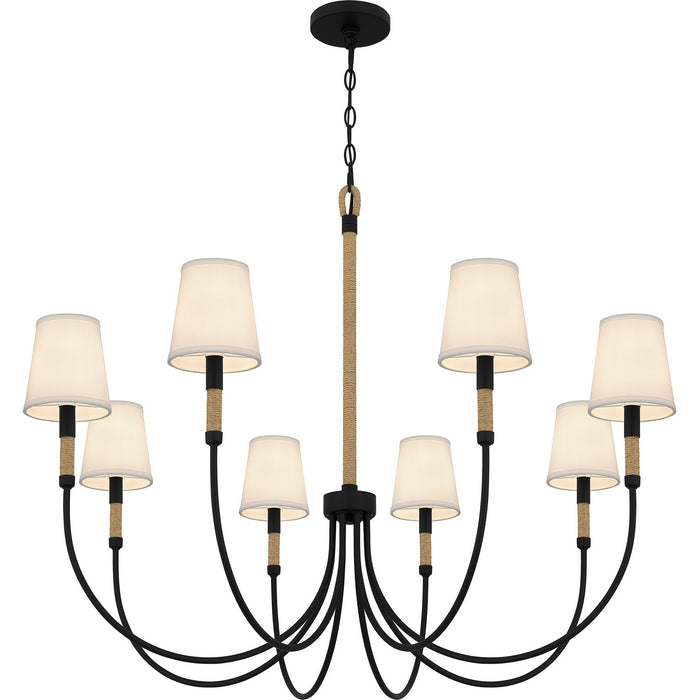 Quoizel - BYL5039MBK - Eight Light Chandelier - Bayside - Matte Black