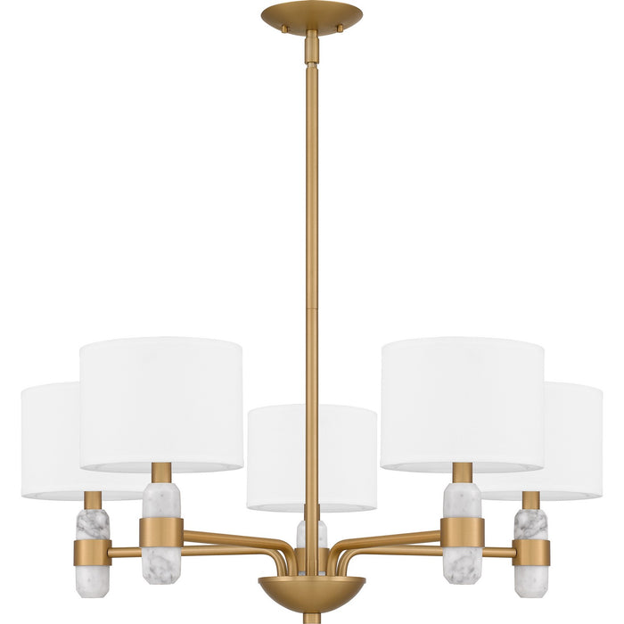 Quoizel - KMB5030BWS - Five Light Chandelier - Kimberly - Brushed Weathered Brass