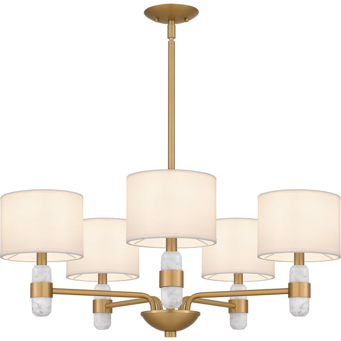 Quoizel - KMB5030BWS - Five Light Chandelier - Kimberly - Brushed Weathered Brass