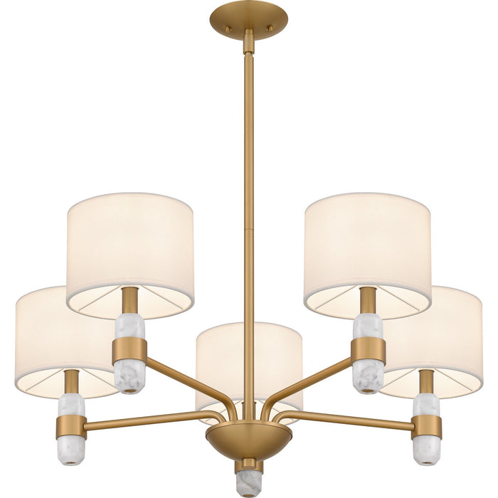 Quoizel - KMB5030BWS - Five Light Chandelier - Kimberly - Brushed Weathered Brass