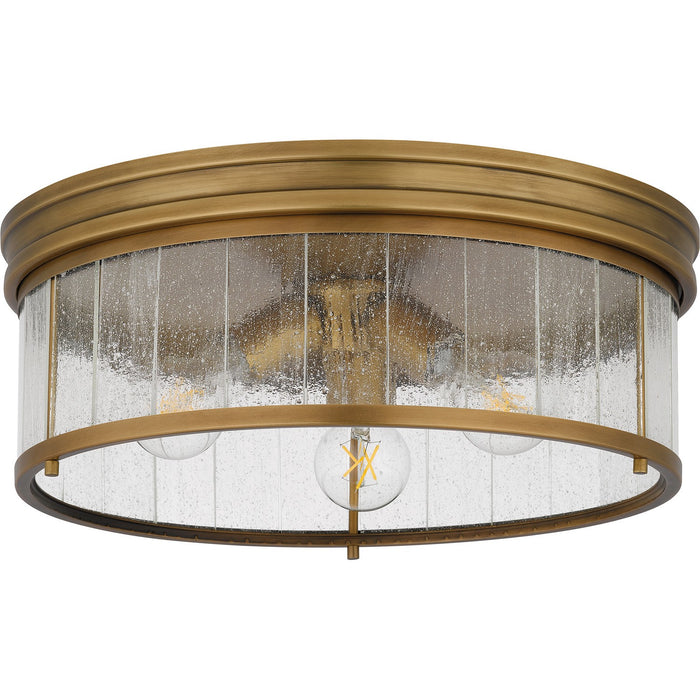 Quoizel - QFL6743WS - Three Light Flush Mount - Quoizel Flush Mount - Weathered Brass