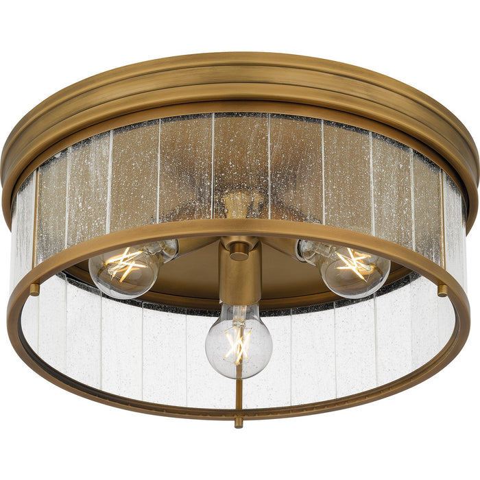 Quoizel - QFL6743WS - Three Light Flush Mount - Quoizel Flush Mount - Weathered Brass