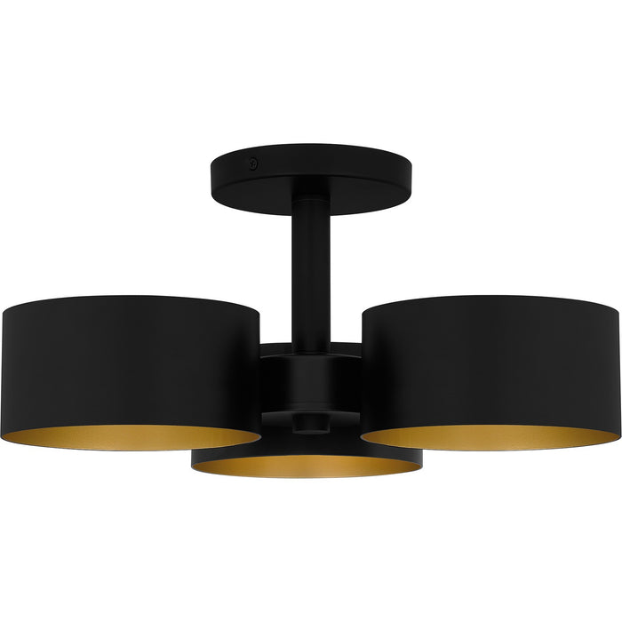 Quoizel - QSF6745MBK - Three Light Semi Flush Mount - Quoizel Semi-Flush Mount - Matte Black