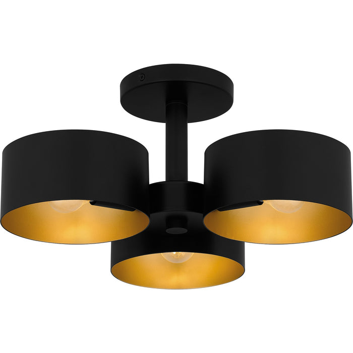 Quoizel - QSF6745MBK - Three Light Semi Flush Mount - Quoizel Semi-Flush Mount - Matte Black