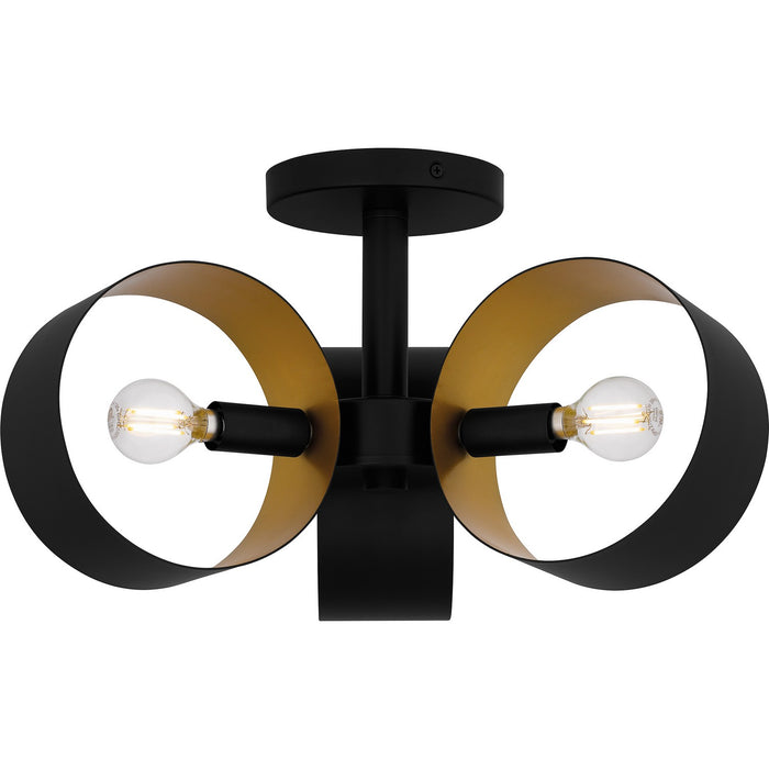 Quoizel - QSF6745MBK - Three Light Semi Flush Mount - Quoizel Semi-Flush Mount - Matte Black