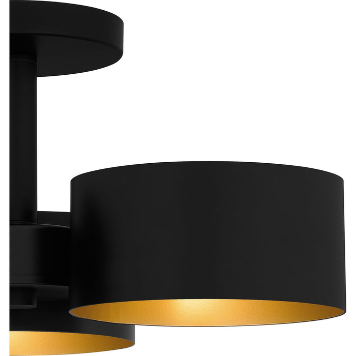 Quoizel - QSF6745MBK - Three Light Semi Flush Mount - Quoizel Semi-Flush Mount - Matte Black