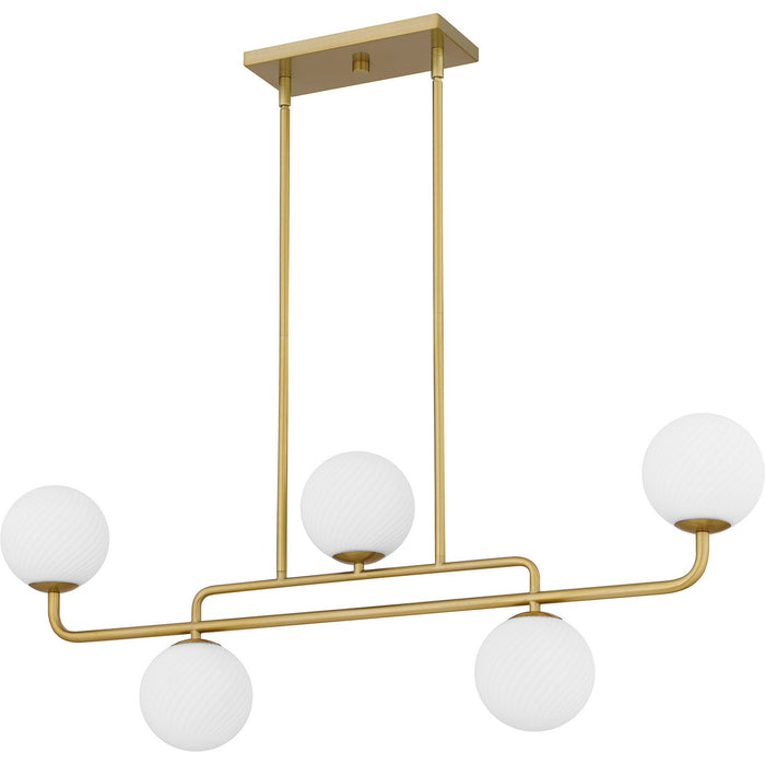 Quoizel - RGS540BRG - Five Light Linear Chandelier - Regis - Brushed Gold