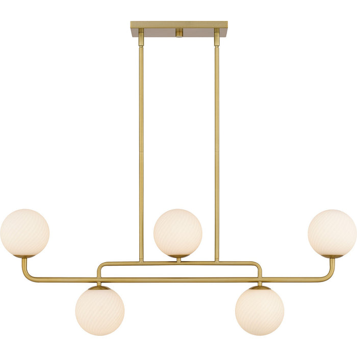 Quoizel - RGS540BRG - Five Light Linear Chandelier - Regis - Brushed Gold