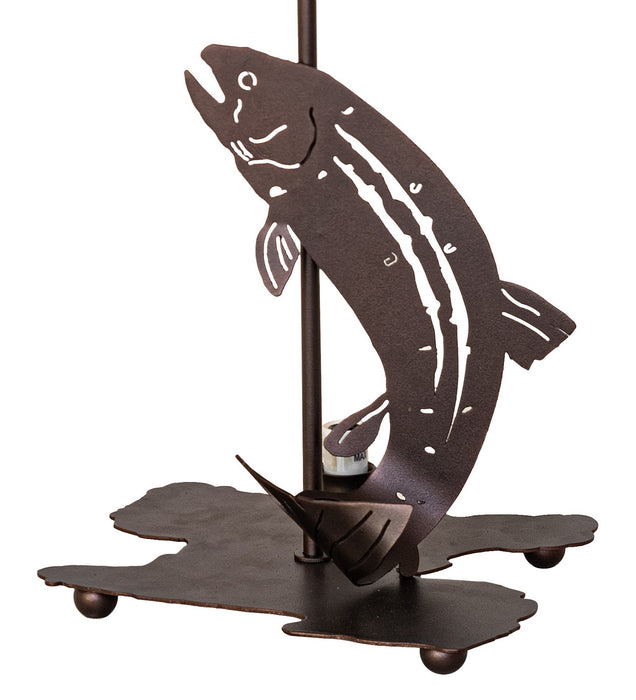 Meyda Tiffany - 271961 - Two Light Table Base - Leaping Trout - Mahogany Bronze