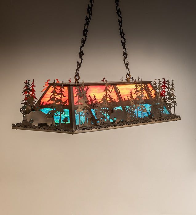 Meyda Tiffany - 274075 - Six Light Pendant - Moose Through The Trees - Antique Copper