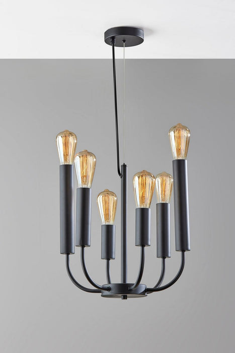 Adesso Home - 6197-01 - Six Light Pendant - Rory - Black