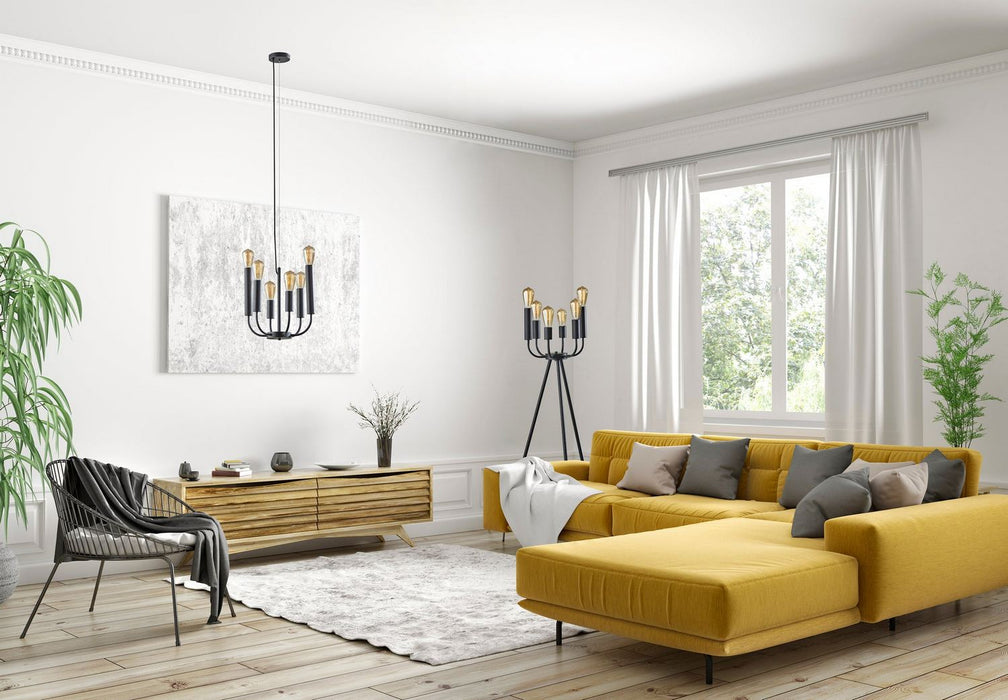 Adesso Home - 6197-01 - Six Light Pendant - Rory - Black